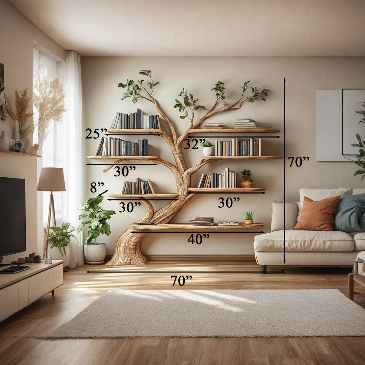 Driftwood Branch Shelf Floating Shelf Wall Mounted
