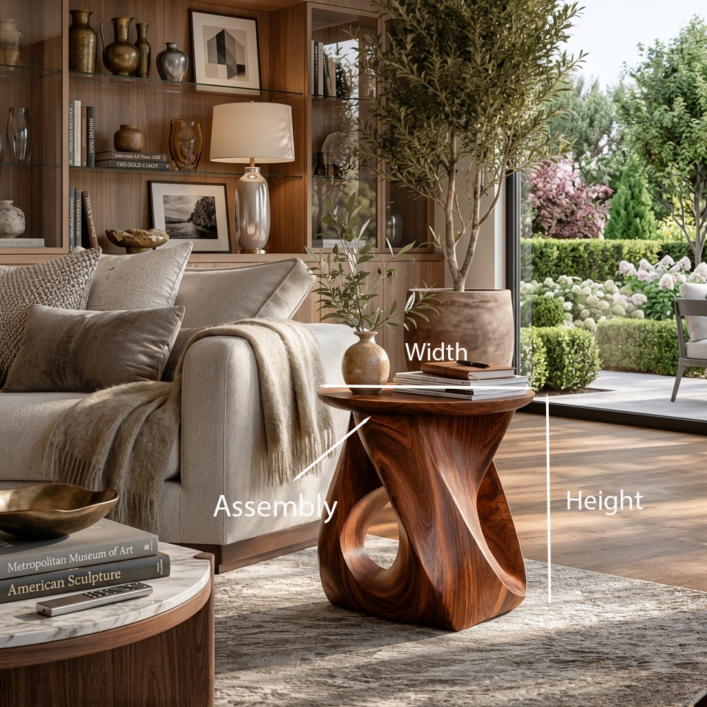 Twisted Side Table For Living Room Or Bedroom