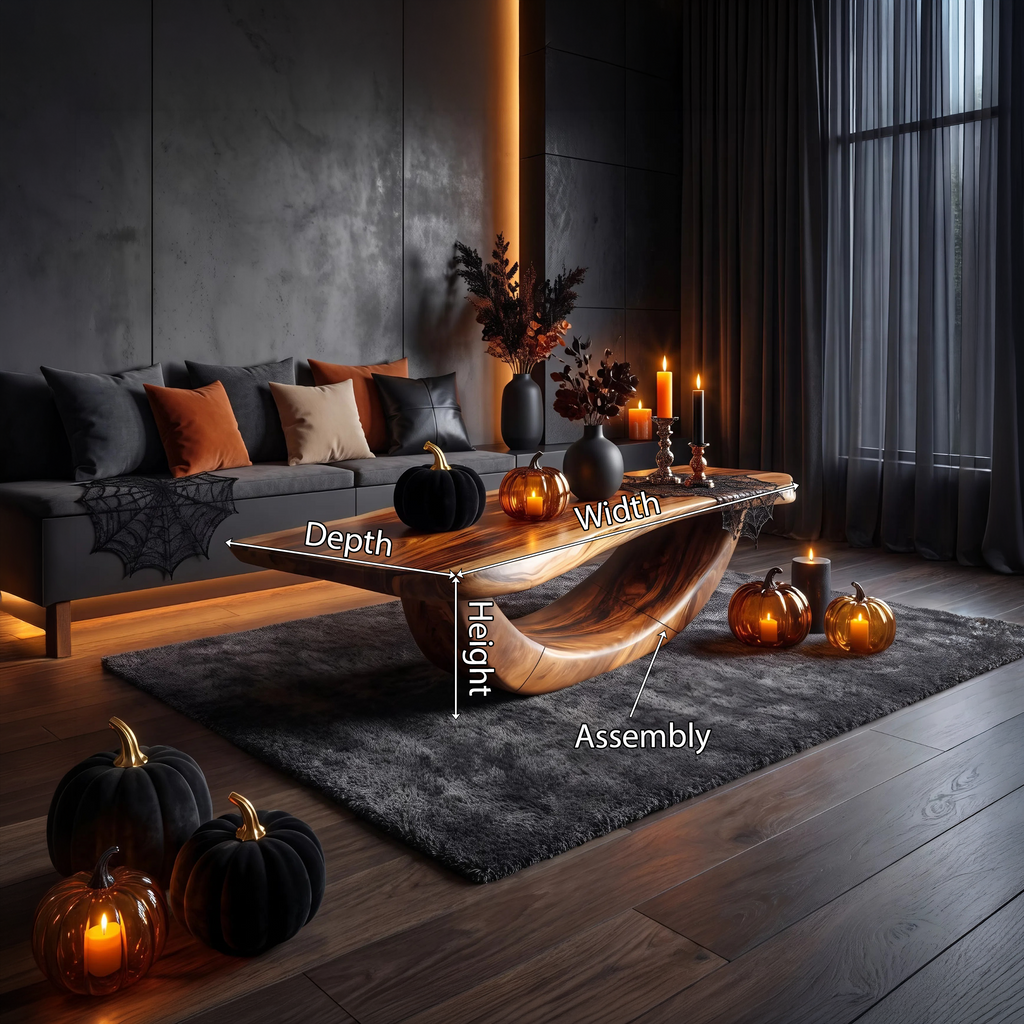Farmhouse Wooden Live Edge Coffee Table Living Room Decor