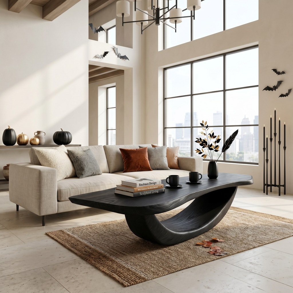 Farmhouse Wooden Live Edge Coffee Table Living Room Decor