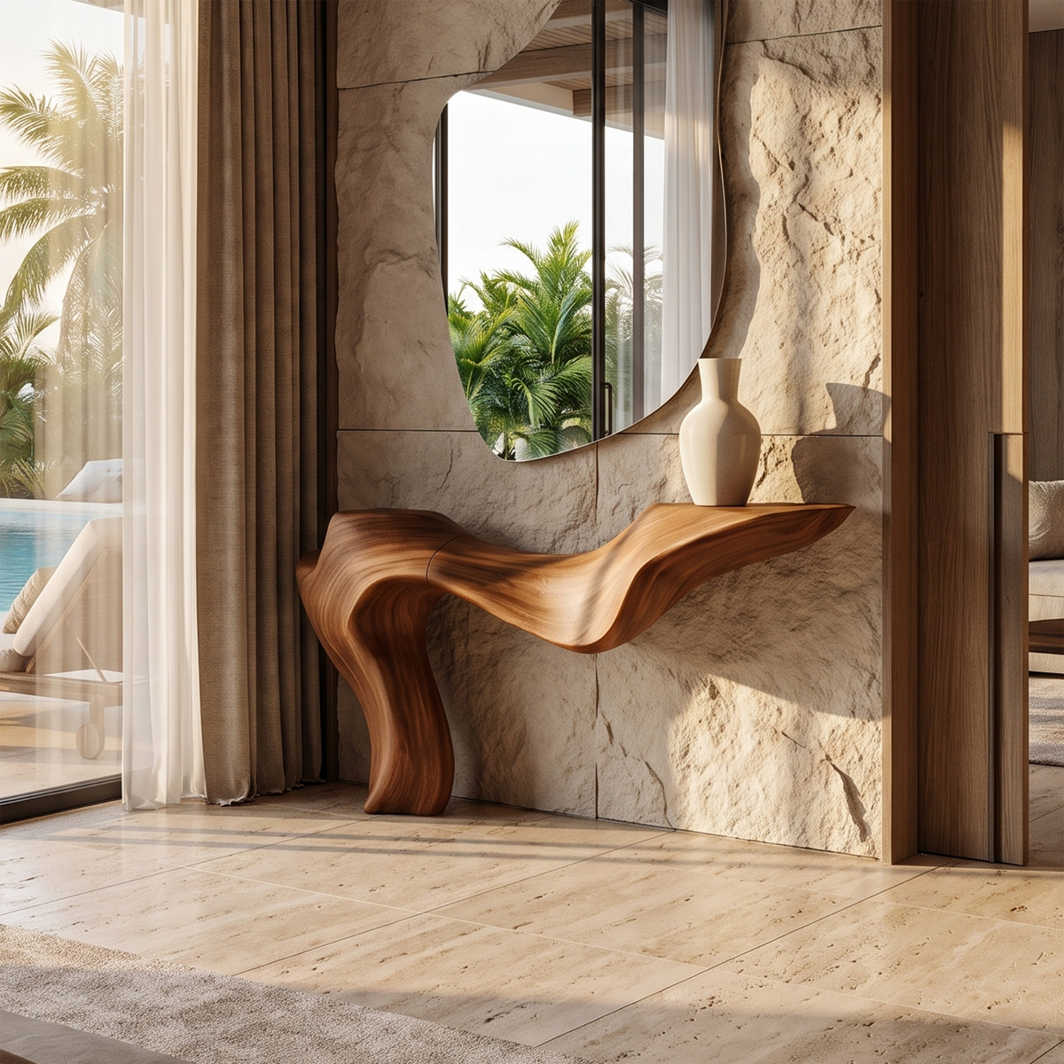 Rustic Live Edge Console Table For Entryway Design Ideas