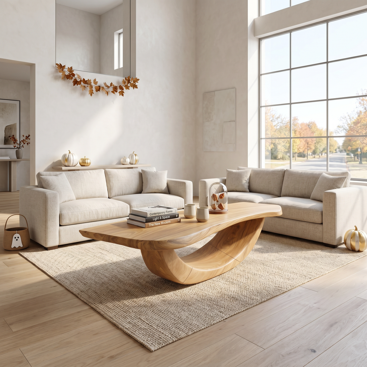 Farmhouse Wooden Live Edge Coffee Table Living Room Decor
