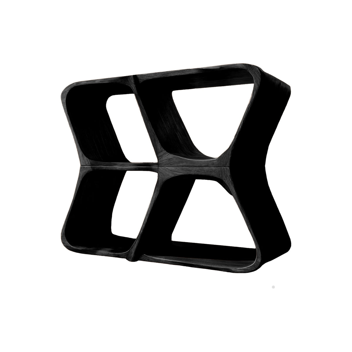 Harmona Sculpted Solid Wood Record Player Stand With Storage