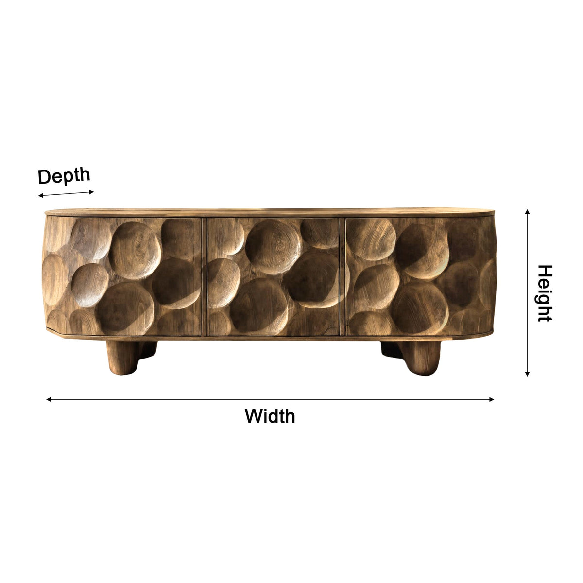 Orva Sculpted Solid Wood Sideboard Cabinet