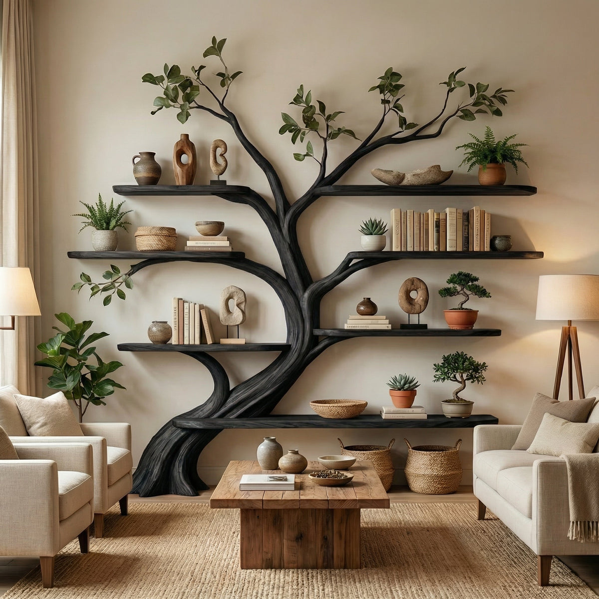 Driftwood Branch Shelf Floating Shelf Wall Mounted